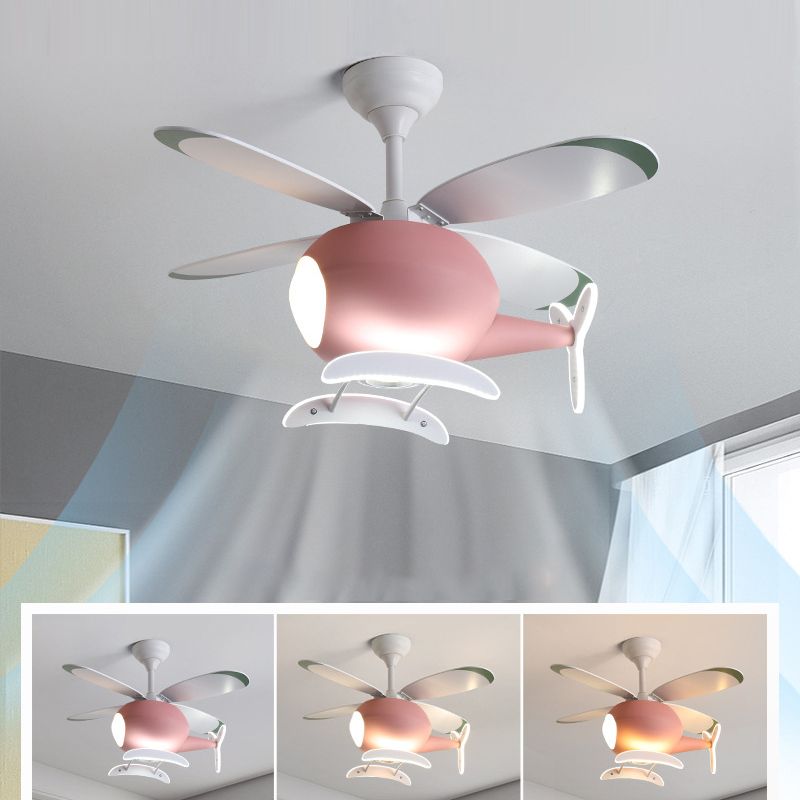 Multi Lights Ceiling Fan Light Cartoon Style Ceiling Mount Light for Kid Room