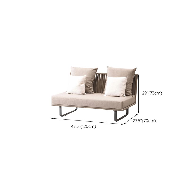 Modern Farmhouse Style Outdoor Sofa Tuxedo Arm Loveseat Seating