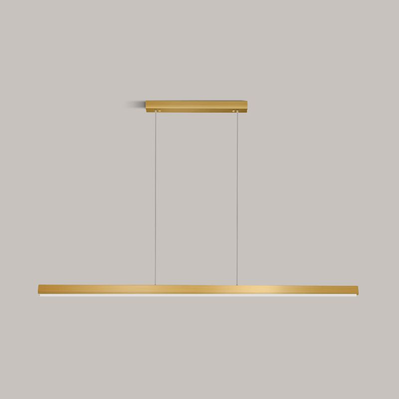 Contemporary Linear Shape Pendant Light Metal 1 Light Pendant Lighting Fixture in Gold