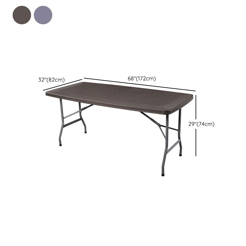 Contemporary Foldable Patio Table Matte Finish Plastic Camping Table