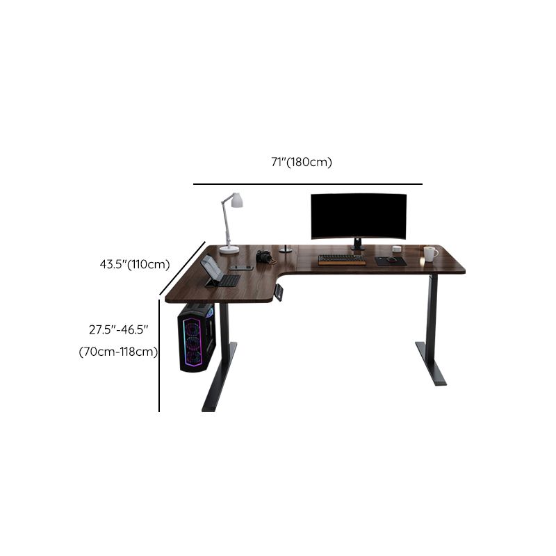 Contemporary Wooden Office Desk L-Shape Writing Desk for Bedroom