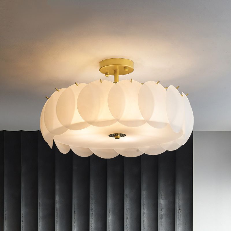 Glass Round Flush Mount Lights Contemporary Style Multi Lights Flush Ceiling Light