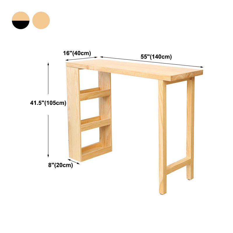 Rectangle Wood Top Counter Table 42-inch Height Modern Bar Table