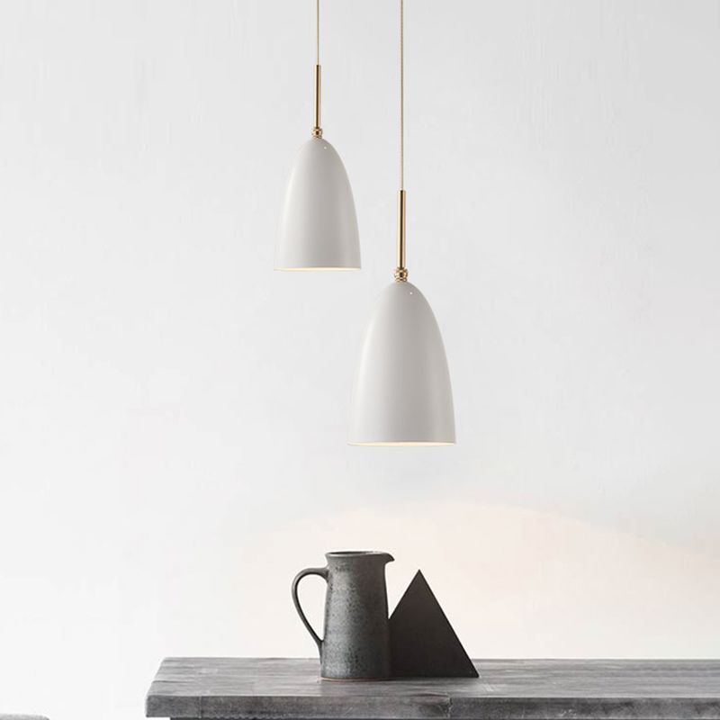 1 lamp slaapkamer drop hanglamp modern wit plafond hang armatuur met kogel ijzeren schaduw