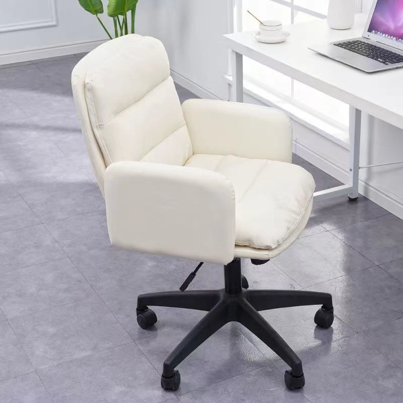 Modern Office Chair Armless Leather Adjustable Seat Height Swivel Chair with Wheels