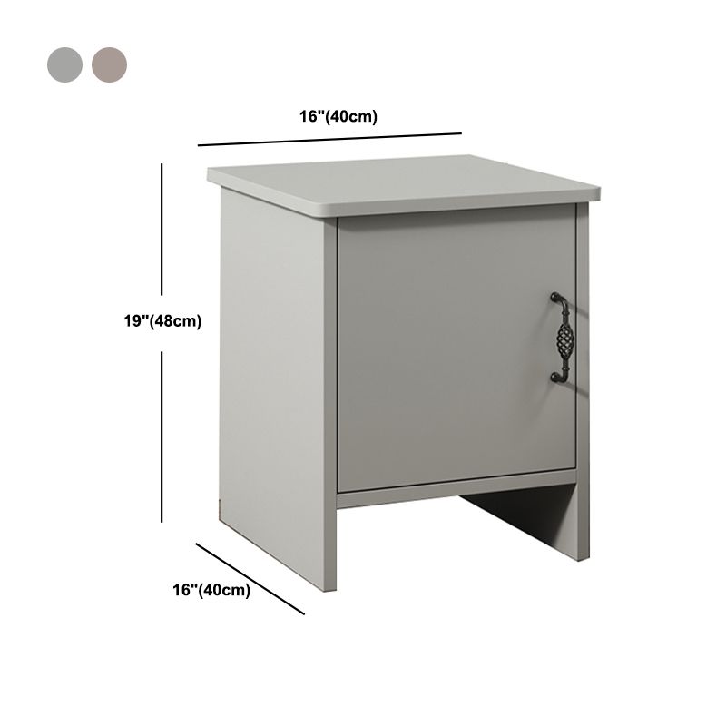 Modern Bedside Cabinet Right Side Grey Imitation Wood Night Table with Door