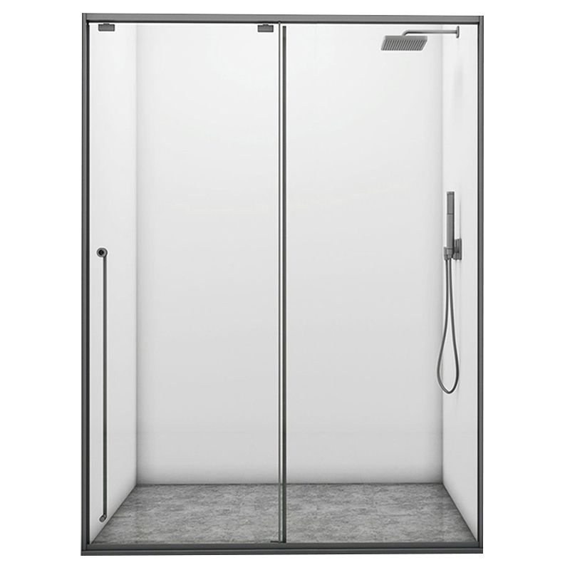 Gray Single Sliding Door Shower Door Tempered Glass Shower Door