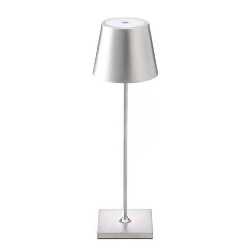 Metal Table Lamp with Touch Control, Cylinder Shade Table Light for Desk