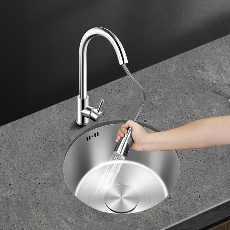 Contemporary Style Kitchen Sink Stainless Steel Round Kitchen Sink