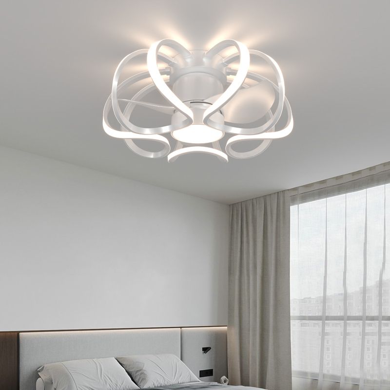 Geometric Shape Metal Ceiling Fans Modern Style Multi-Lights Ceiling Fan Fixture