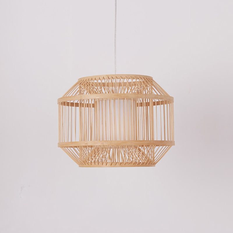 Modern Hanging Light Household Geometric Bamboo Pendent Light for Living Room