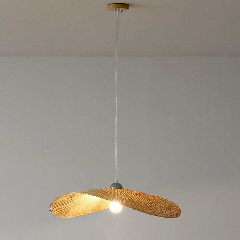 Lampada sospesa per cappello Asia Bamboo Sospensione Sospensione Luce a sospensione in beige