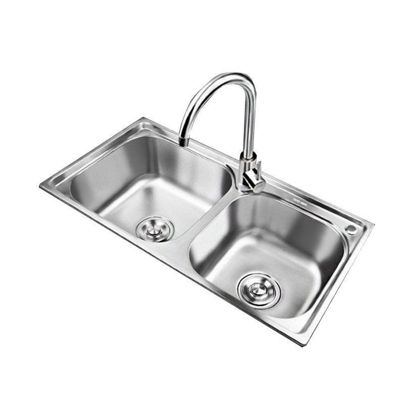 Classic Style Kitchen Sink Stainless Steel Kitchen Sink with Drain Strainer Kit