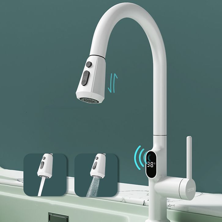 Digital Display Kitchen Faucet Touchless Sensor with Pull Out Sprayer