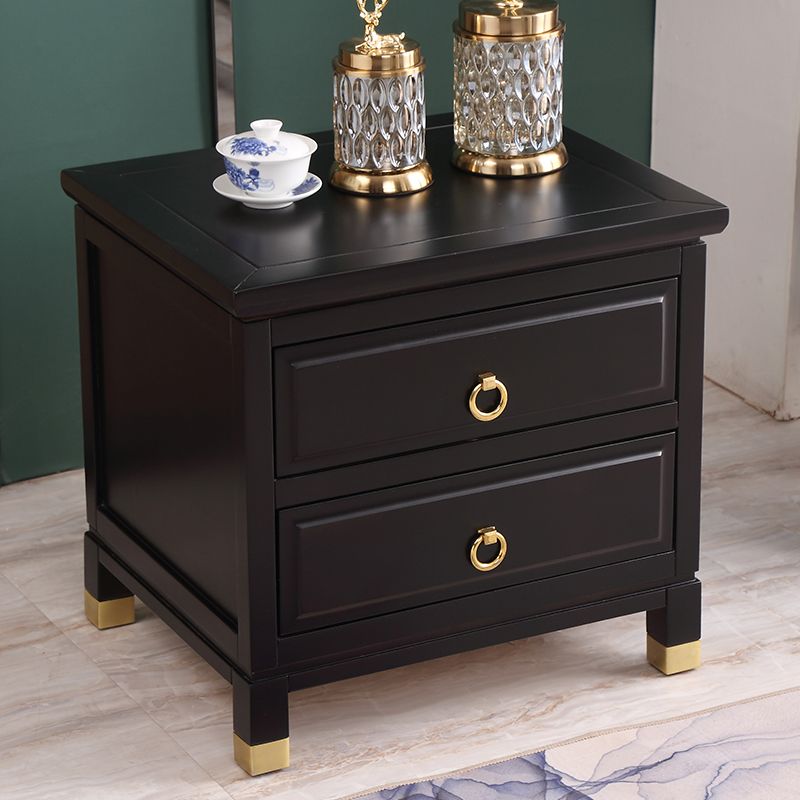 Traditional Accent Table Nightstand Antique Finish Drawer Storage Bed Nightstand