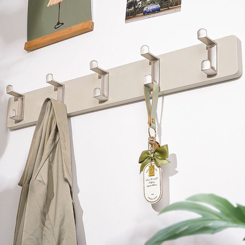 Contemporary Wood Coat Rack Wall-Mounted Coat Hanger with Hooks