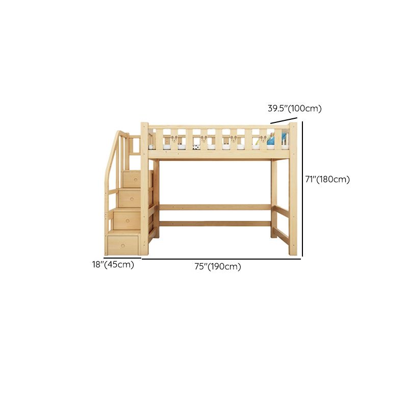 Gender Neutral Kids Bed Solid Wood Scandinavian No Theme Loft Bed