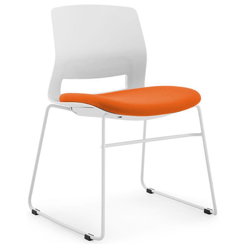 Plastic Low Back Conference Chair Modern Steel Frame Armless Chair