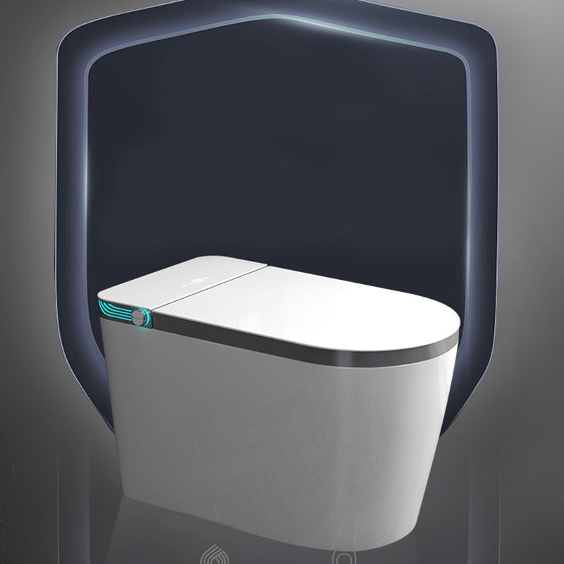 Modern Floor Mount Bidet with Tank and Heated Seat in White Finish