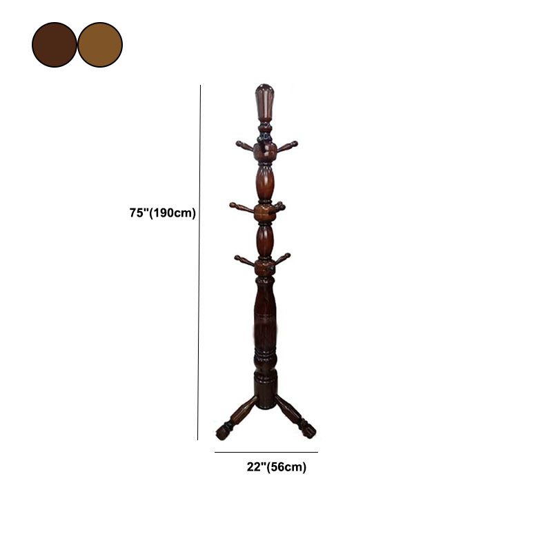 Traditional Coat Rack Free Standing Hooks Ash Hall Stand Living Room