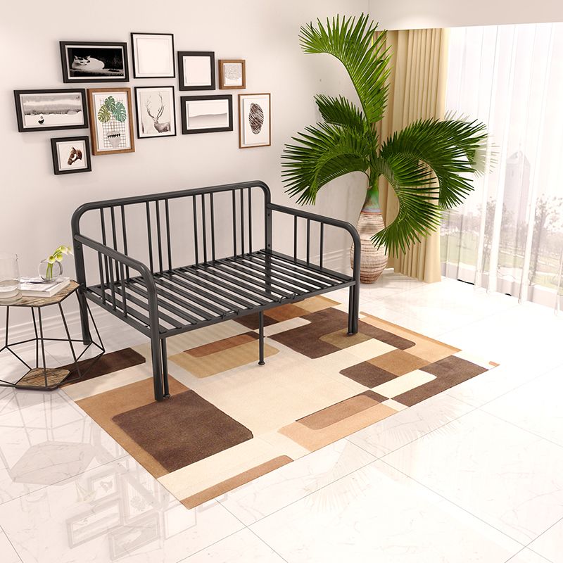 Open Frame Panel Daybed Contemporary Metal Bed with Headboard