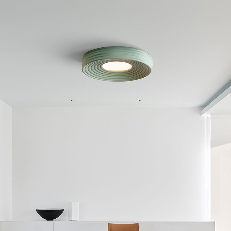 Modern Ceiling Light LED Round Ceiling Mount Light with Metal Shade for Bedroom