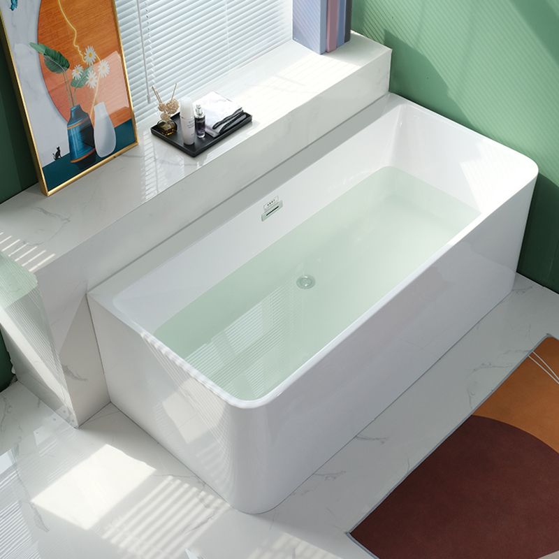 Back to Wall Bathtub Rectangular Antique Finish Soaking Bath