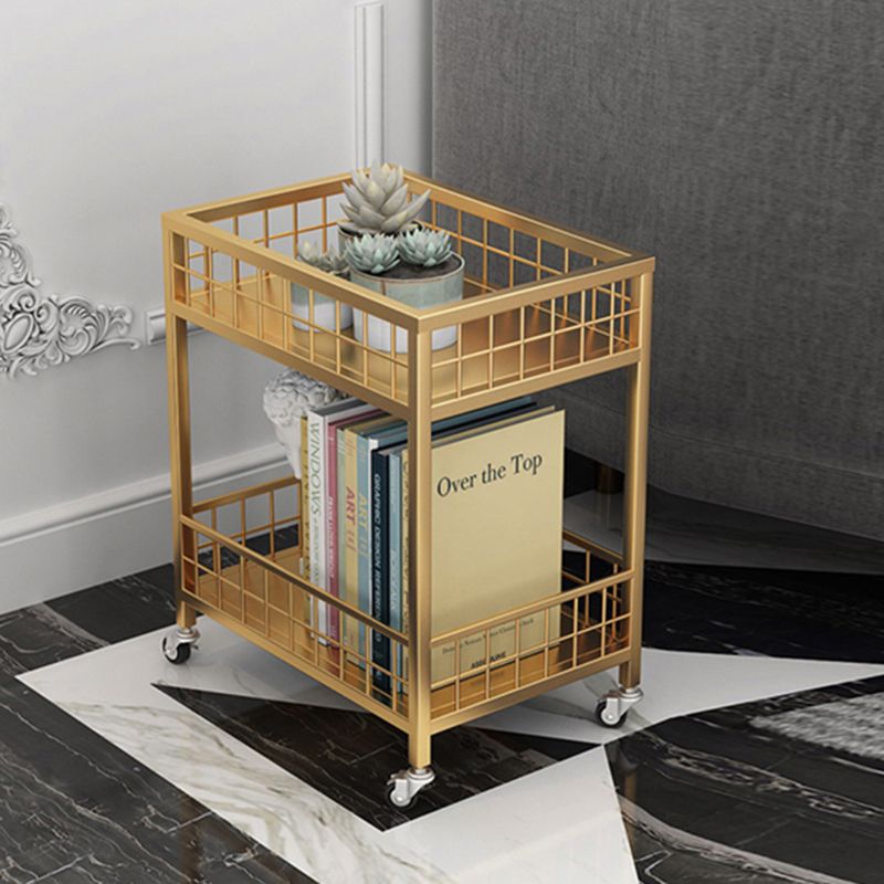 Open Back Metal Bookshelf Nordic Storage Bookcase with Casters