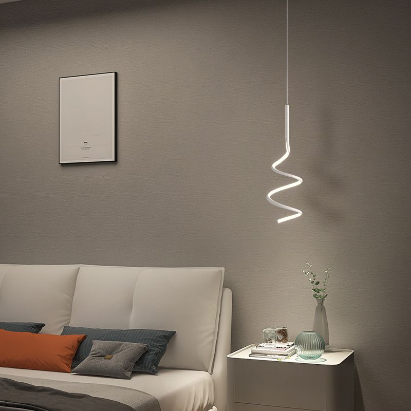 Contemporary Style Linear Shape Pendant Light Metal 1-Light Hanging Lamp