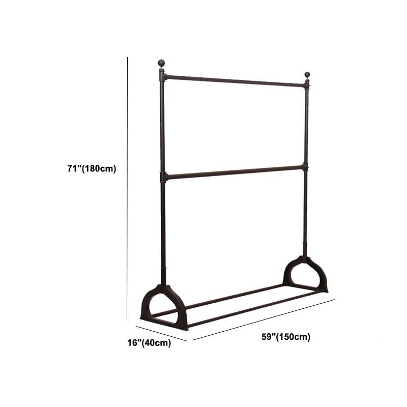 Industrial Coat Rack Free Standing with Rod Metal Hall Stand Hallway