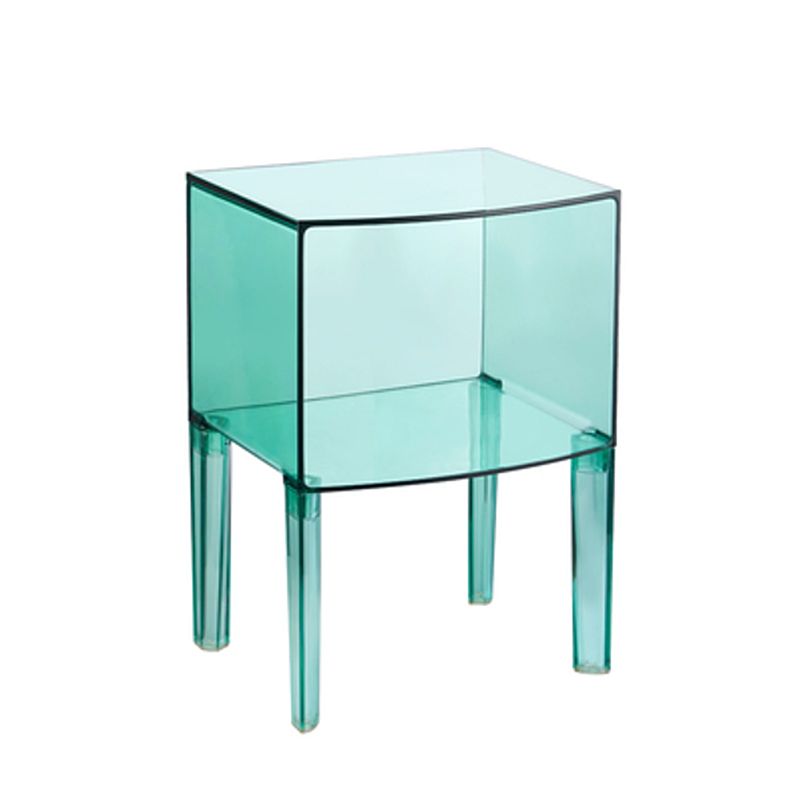 Modern Bed Cabinet Acrylic Open Storage Legs Included Bed Nightstand