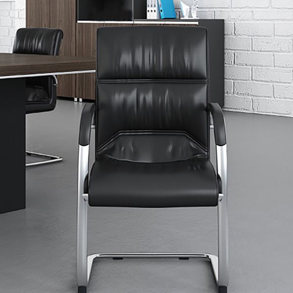 Modern Home Ripple Office Chair No Wheels Faux Leather Conference Chair