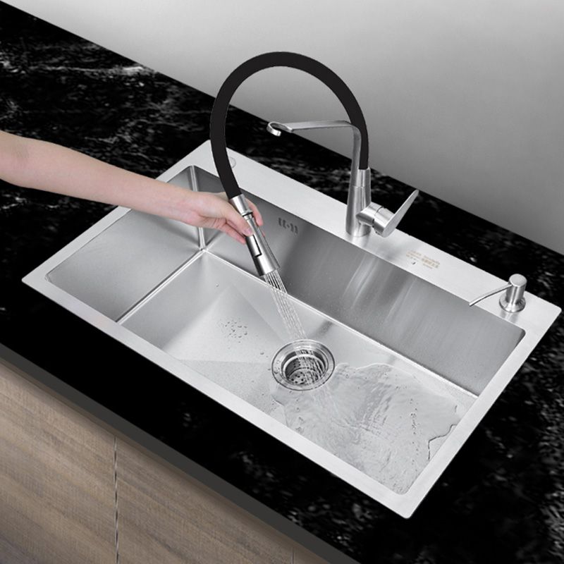 Contemporary Kitchen Sink Stainless Steel Drain Assembly Kitchen Sink