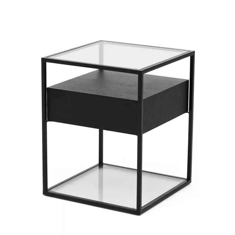 Modern Night Table 1-drawer Bedside Cabinet for Living Room 17"W X 21"H