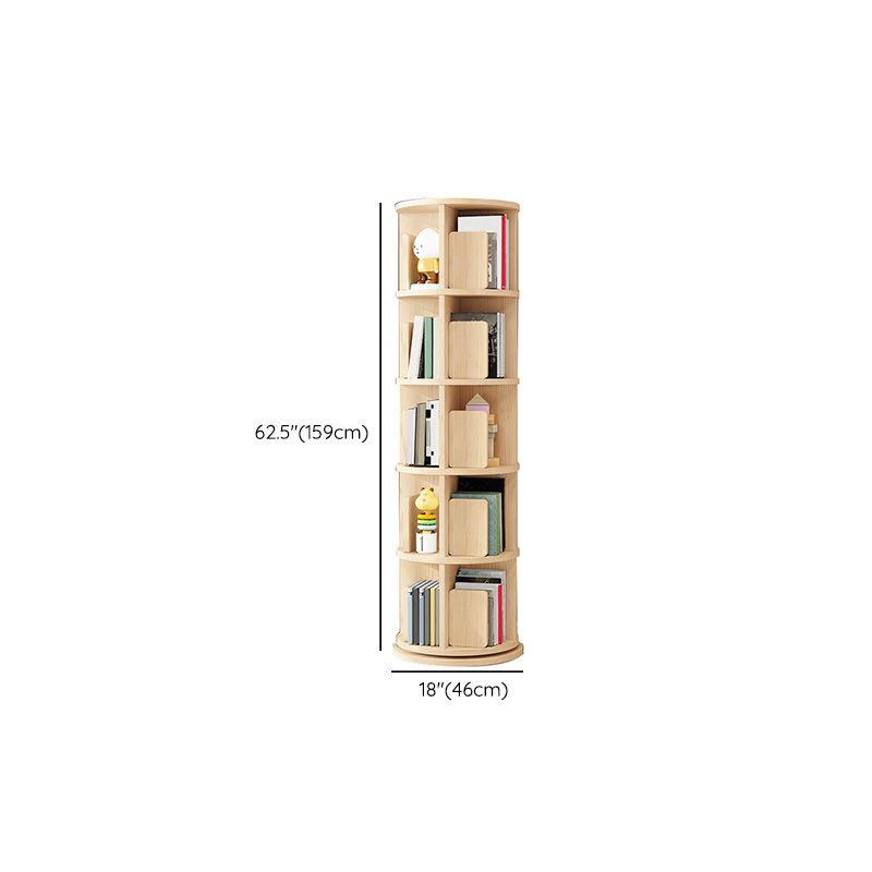 Solid Wood Rotatable Standard Bookcase Children's Storage Bookshelf