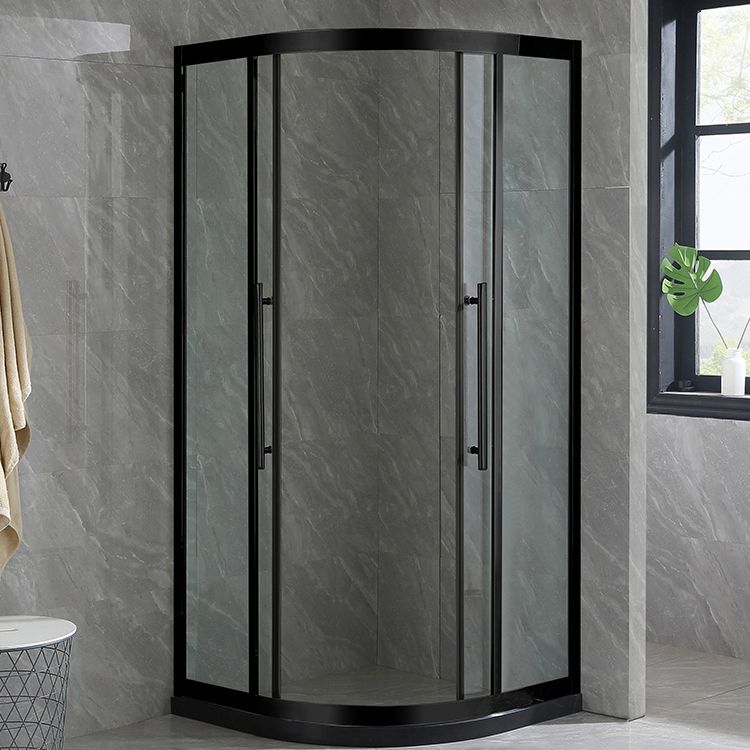 Semi-Frameless Tempered Glass Shower Enclosure Double Handles Shower Enclosure