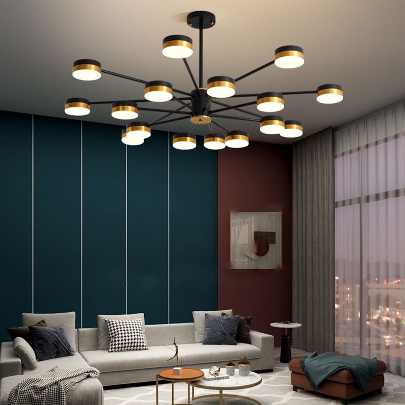 Multi Light Circular Branch Hanging Lights Modern Style Metal Hanging Lighting for Study