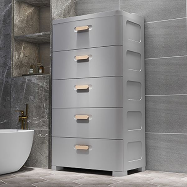 Grey/White Lingerie Chest Contemporary Plastic Chest with Drawers for Bedroom