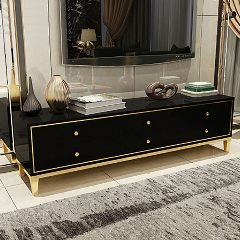 Glam TV Media Console Glass Media Console TV Stand with Drawers