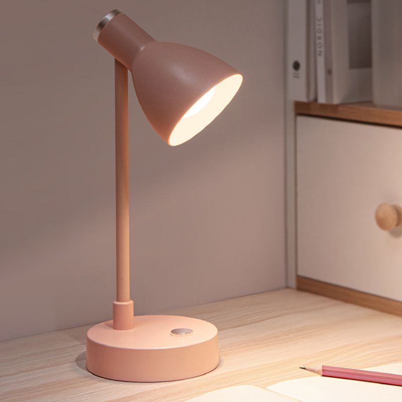 90° Angle Adjustable Macaroon Table Lamp 4-color Optional Bell Shade Lighting Fixture for Bedroom