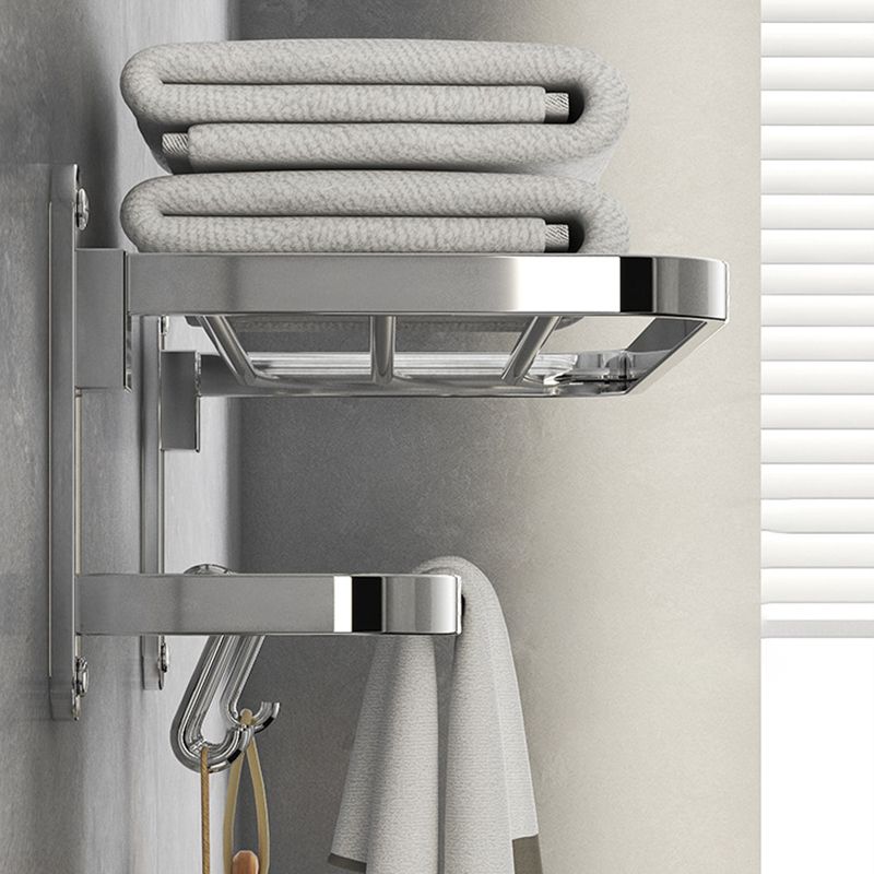 Chrome Modern Bathroom Hardware Set Stainless Steel Robe Hooks/Towel Bar & Bath Shelf