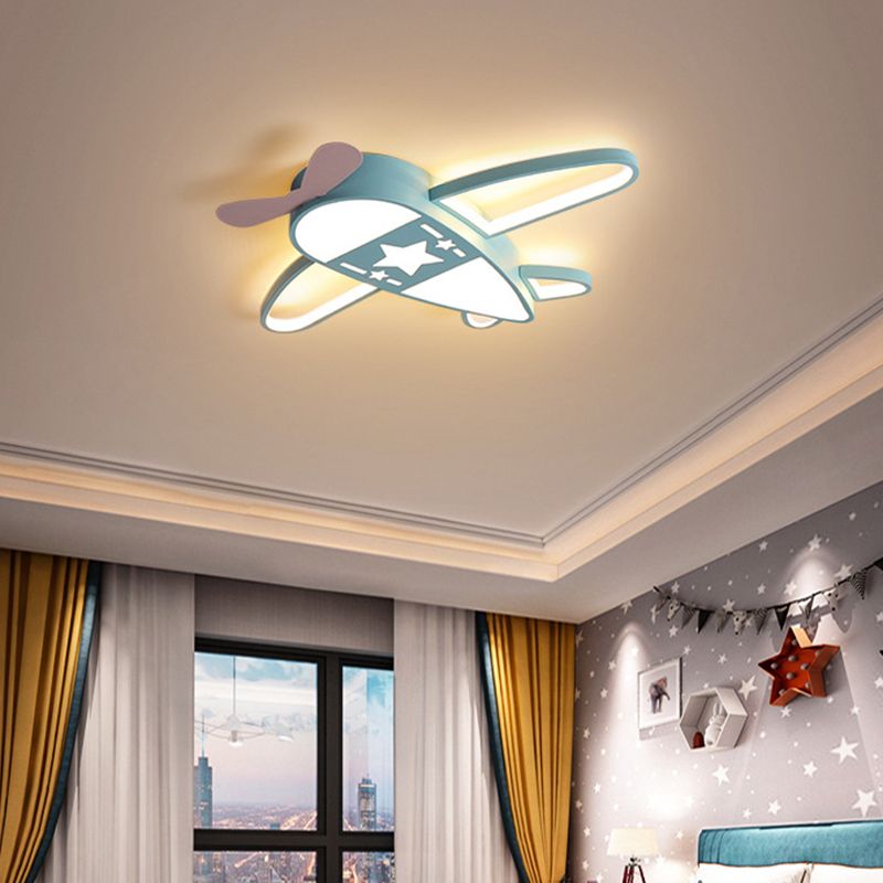 Aircraft Flushmount Lights Cartoon Acrylic Ceiling Mounted Fixture for Bedroom