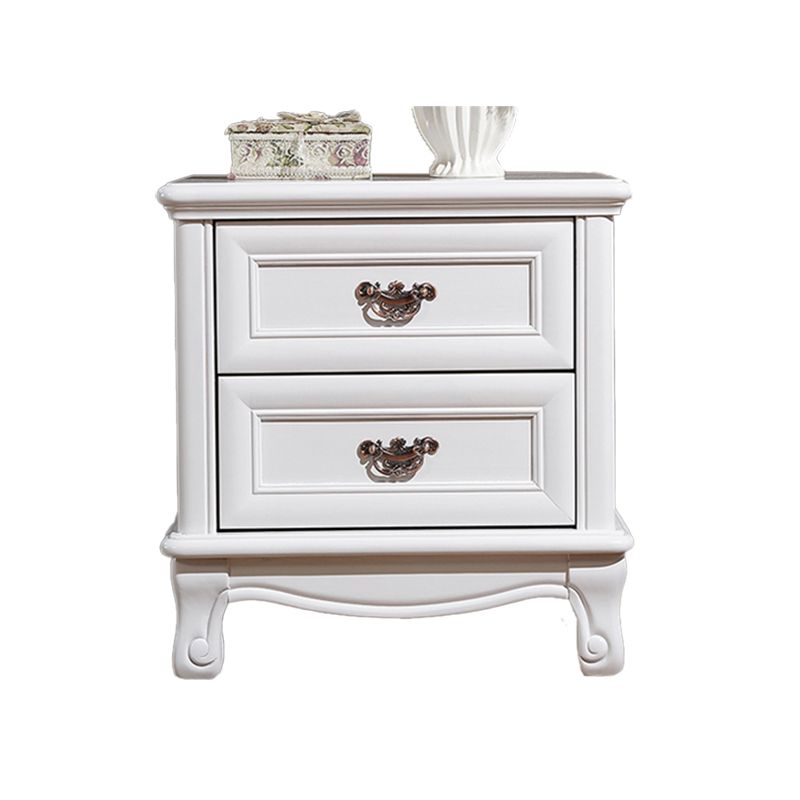 Traditional Accent Table Nightstand Antique Finish Bed Nightstand with Drawers