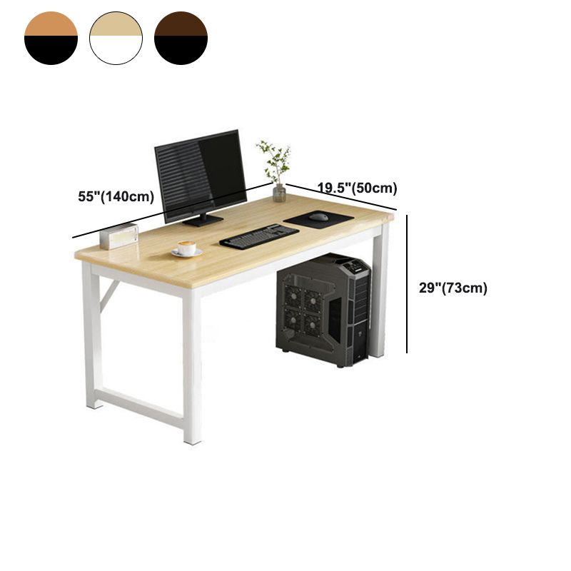 Contemporary Rectangle Engineered Wood Desk H-Shape Base Desk for Home Office