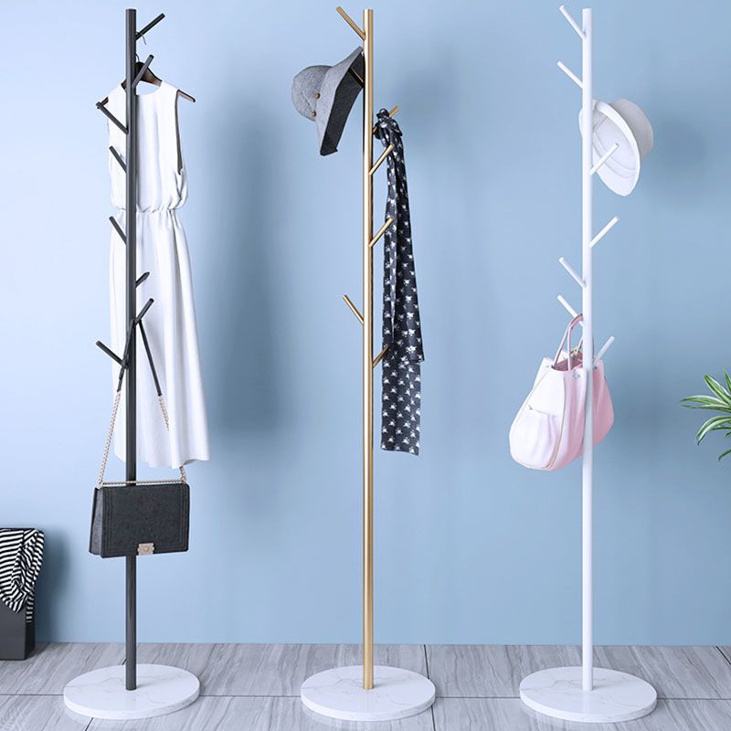 Modern Entryway Metal Free Standing No Distressed 8 Hooks Coat Rack