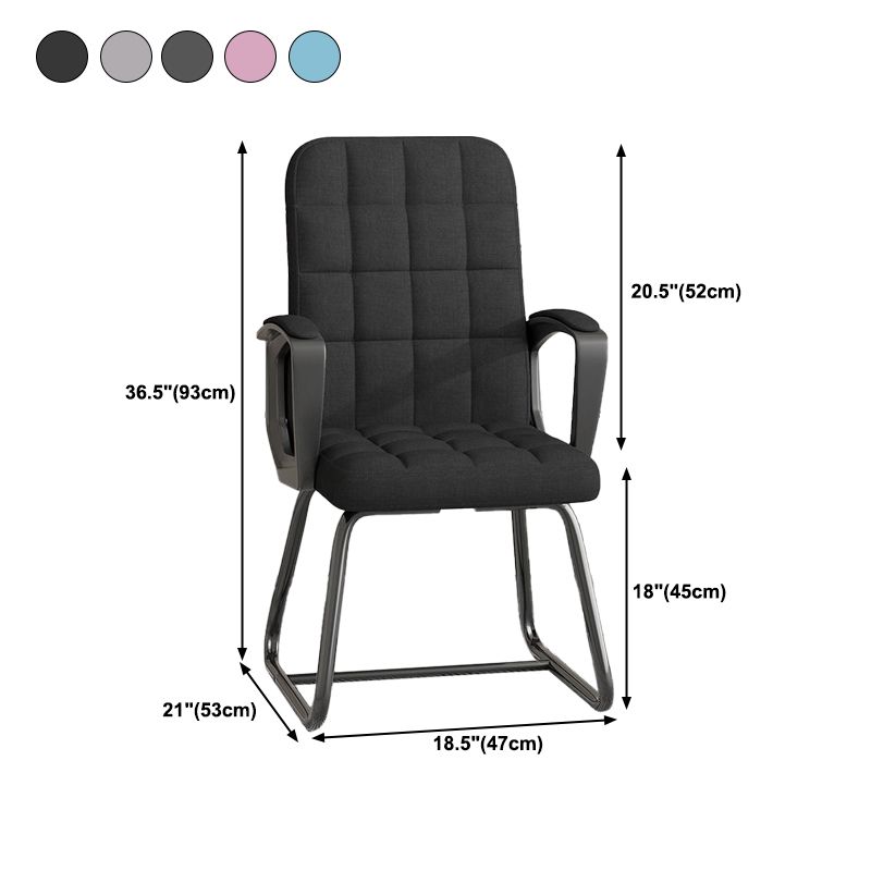 Modern Desk Chair Computer Chair Mid-Back Chair with No Wheels