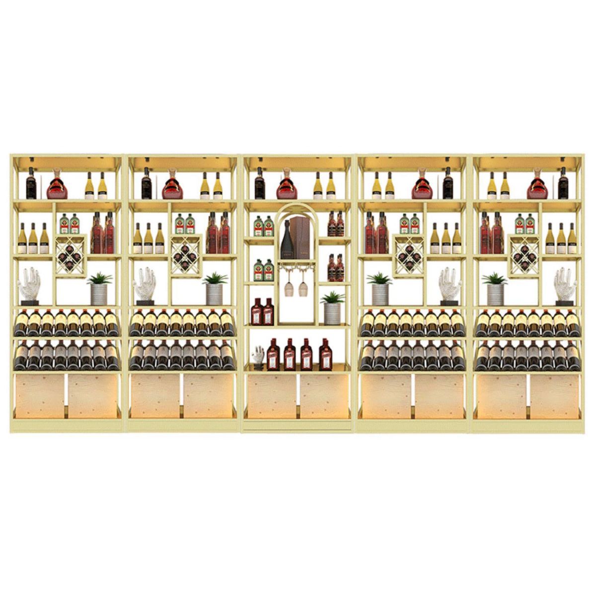 Freestanding Luxury Wine Jail Metal with Shelf Wine Rack Kit 11.8"Wide