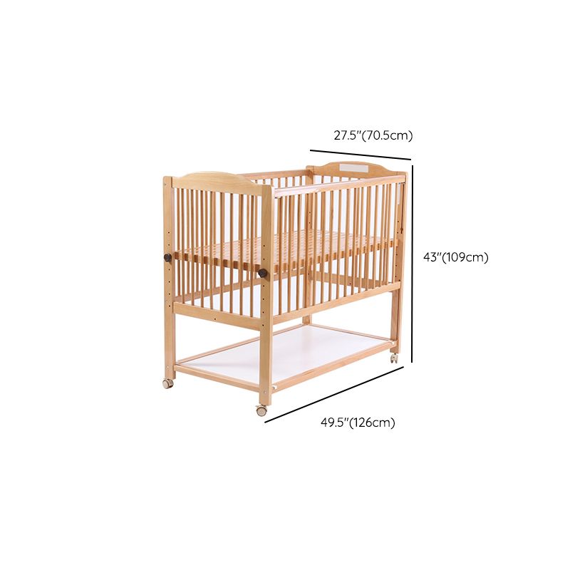 Light Wood Nursery Bed Under Crib Storage Beech Convertible Crib