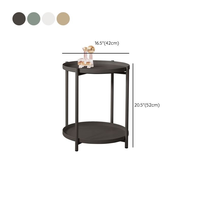 Contemporary Nightstand Metal Legs Included Night Table with 2 Shelves