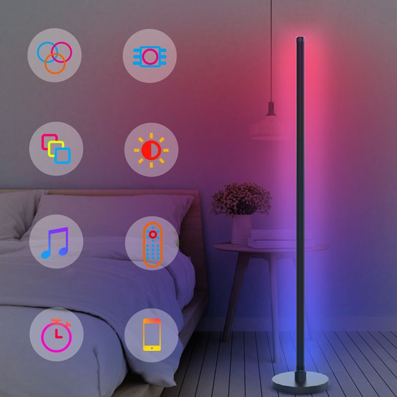 RGB Smart Linear Floor Light Minimalist Metal Living Room Corner Light